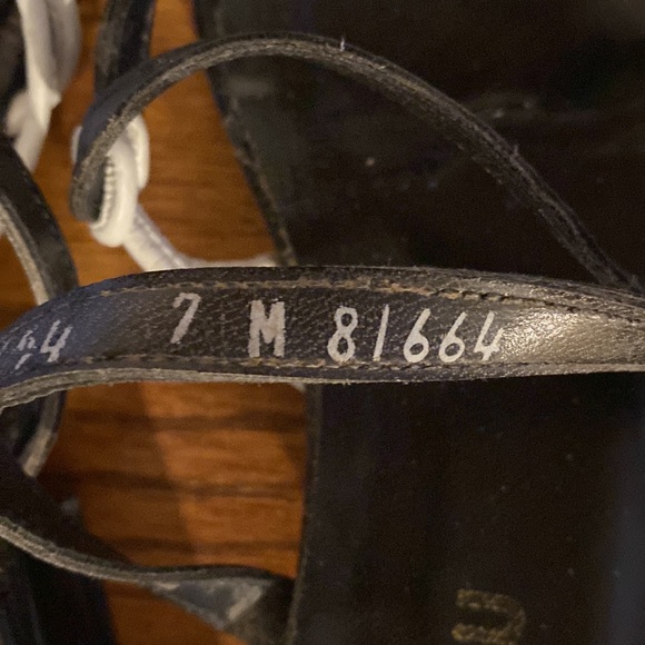 Black and White Flat Strappy Sandals - Picture 8 of 8